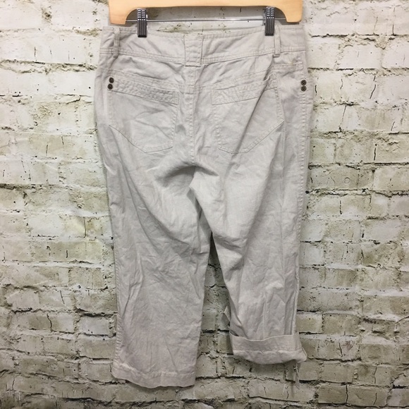 Stamp 10 Beige Linen Blend Capris - Picture 3 of 4